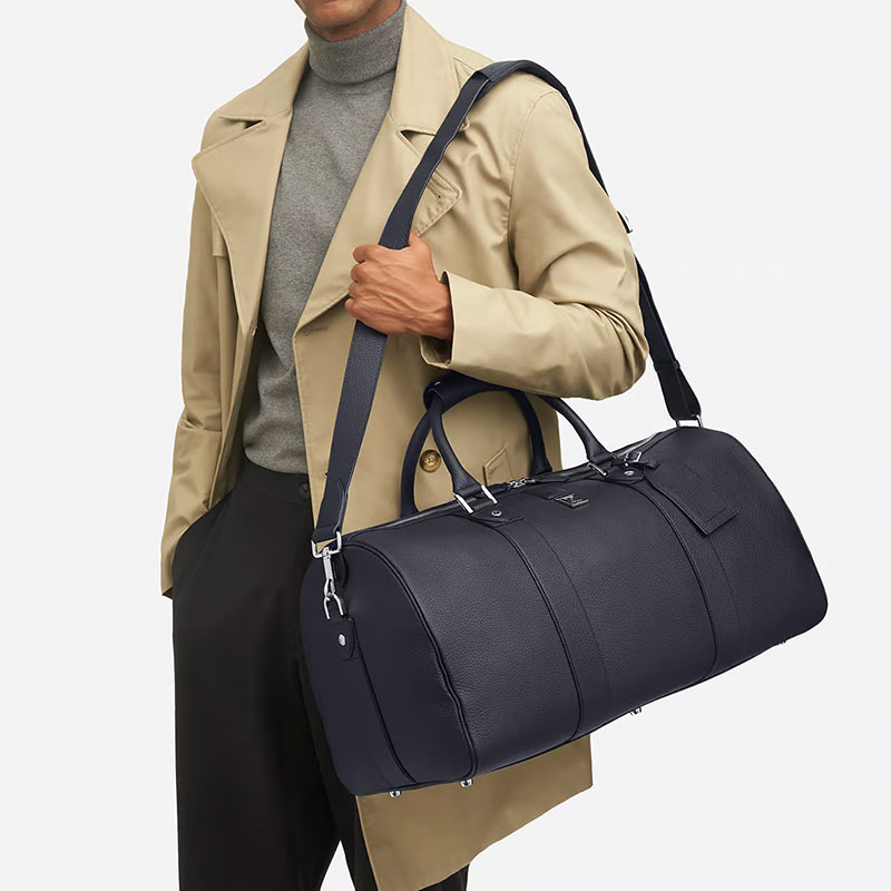 Boston Travel Bag, Navy Pebble-1