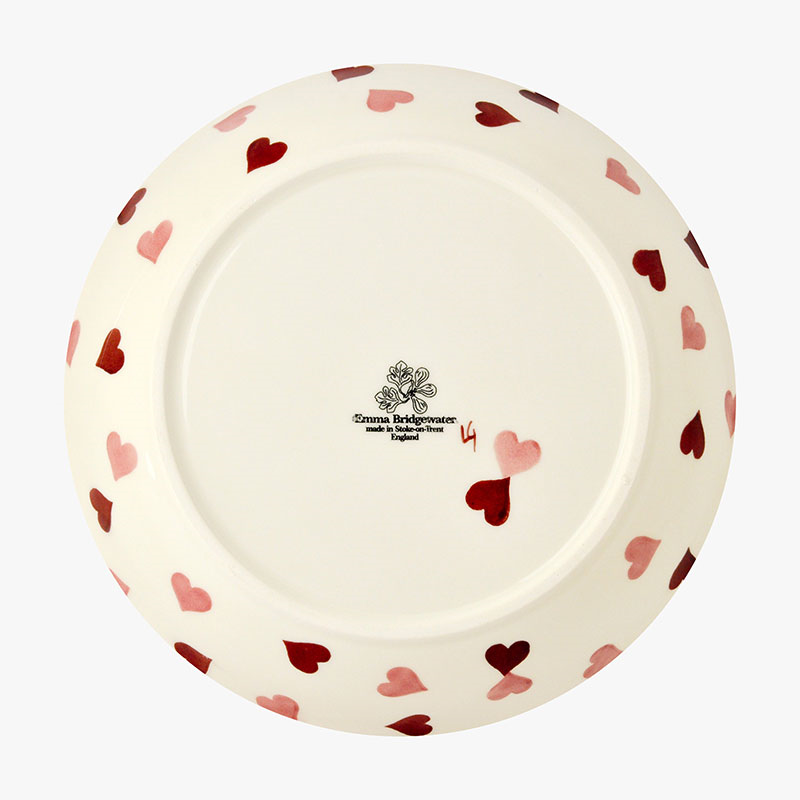 Pink Hearts Pasta Bowl, D23.5cm, Cream-3