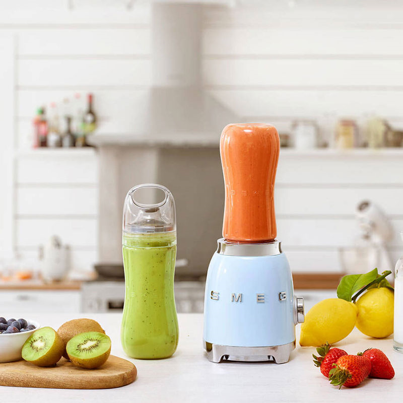 50's Style Mini Blender & Smoothie Maker, 600ml, Pastel Blue-0