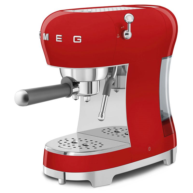 50's Style Espresso Coffee Machine, Red-4