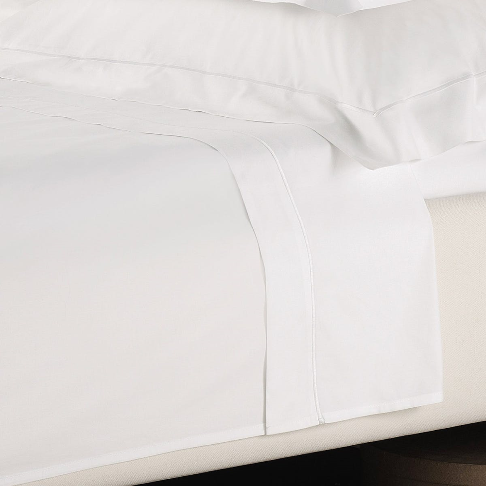 Savoy - 400 Thread Count Double flat sheet, W230 x L275cm, White-0