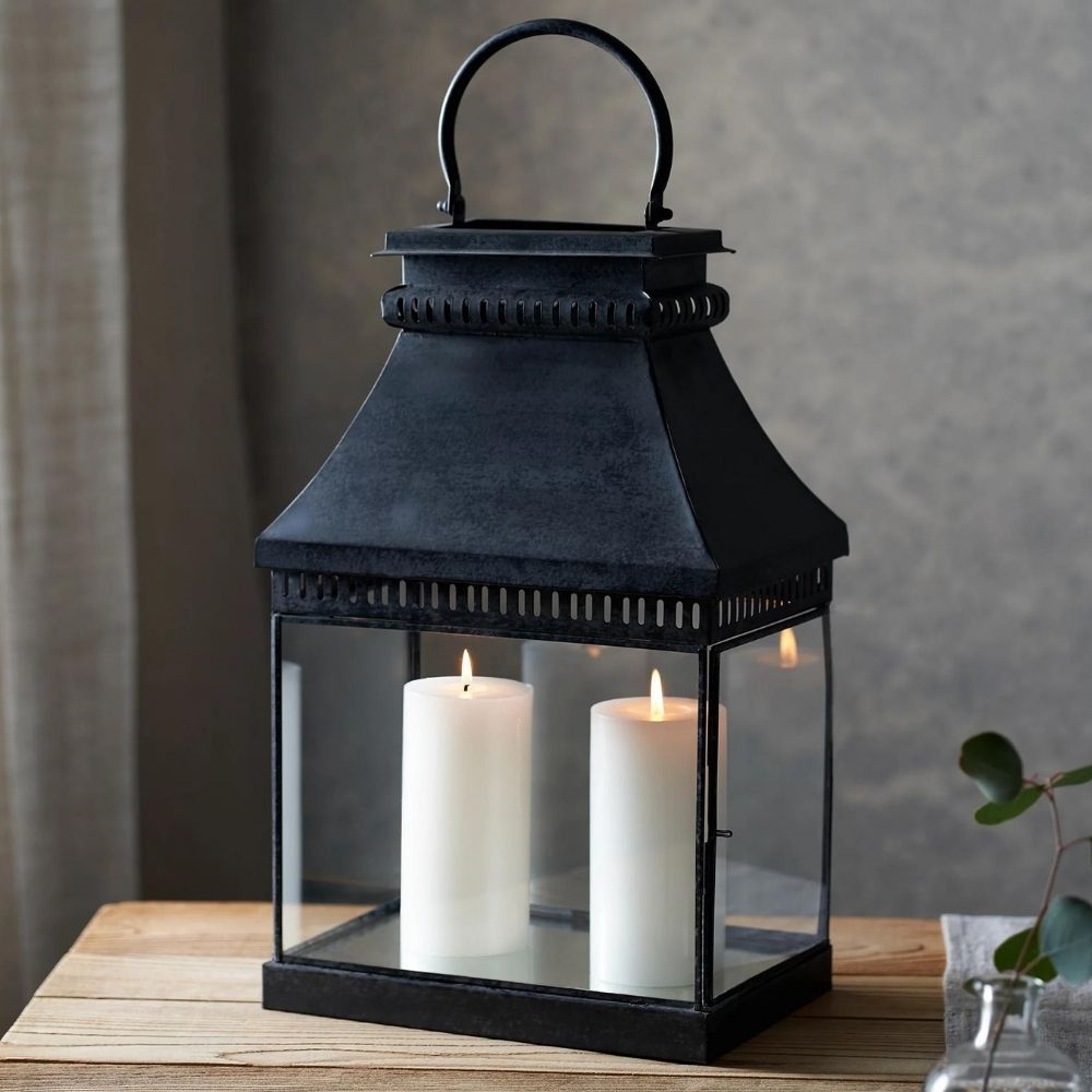 Markham Lantern, H45 x W28 x L19cm, Grey-0