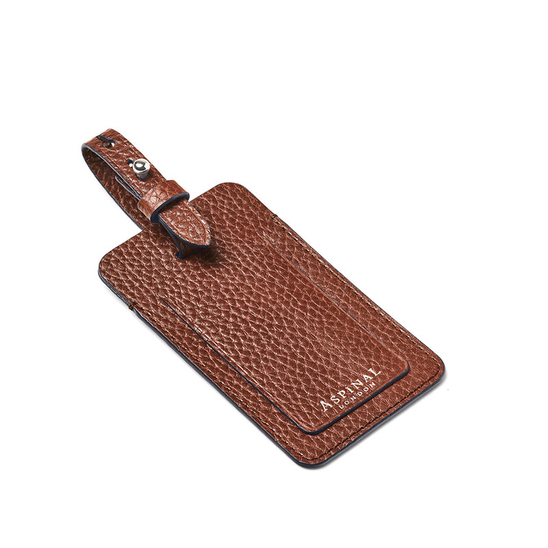 Luggage Tag, H11.5 x W6.5cm, Tobacco Pebble-0