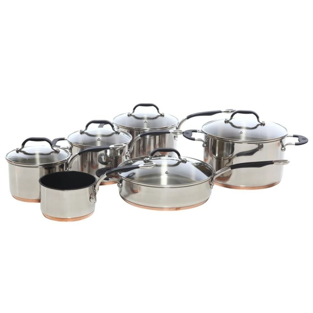 Copper Base, Saucepan Set, Set of 6-0