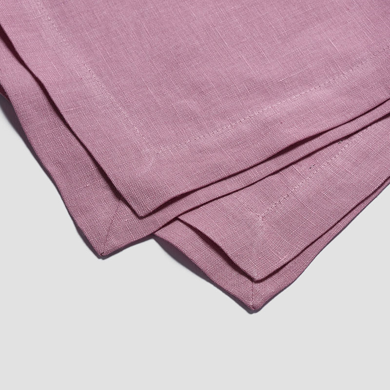 Linen Set of 4 Napkins, 45 x 45cm, Raspberry-4