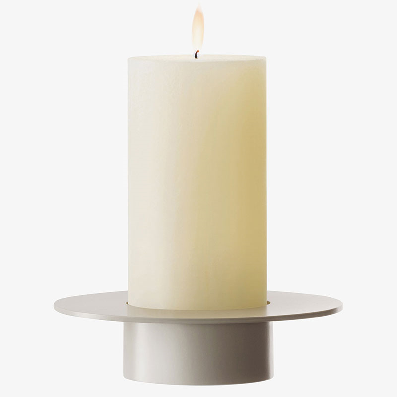 Beacon Candle Holder, H30cm, Concrete Grey & Clear-6