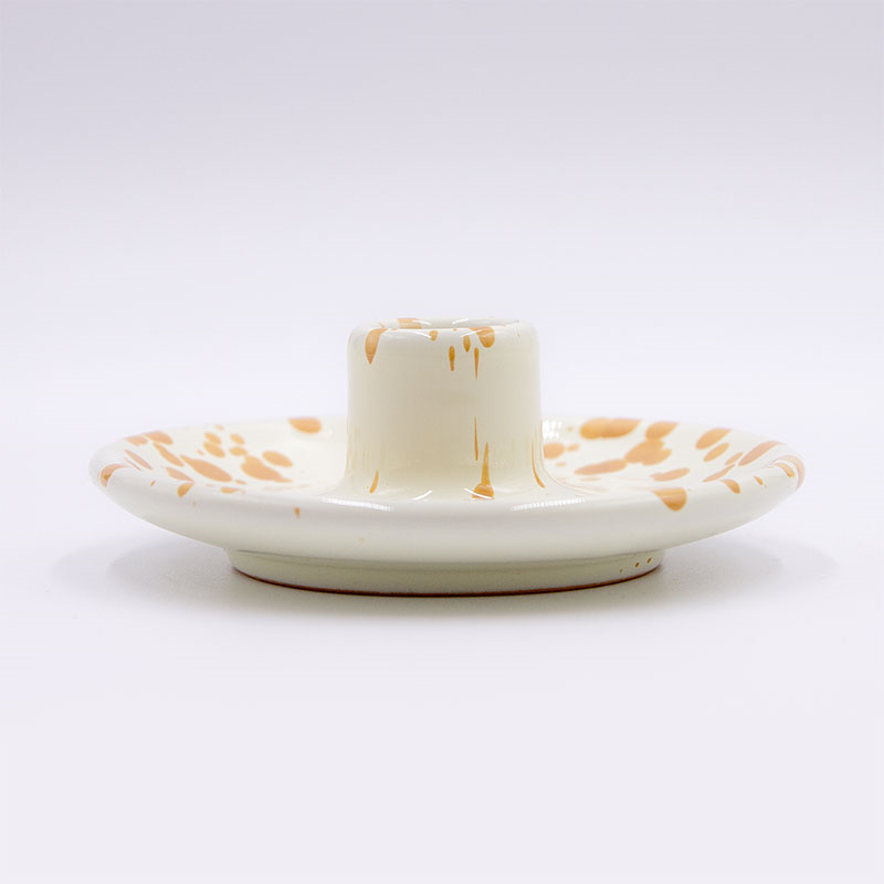 Splatter Candle Holder, Burnt Orange-3