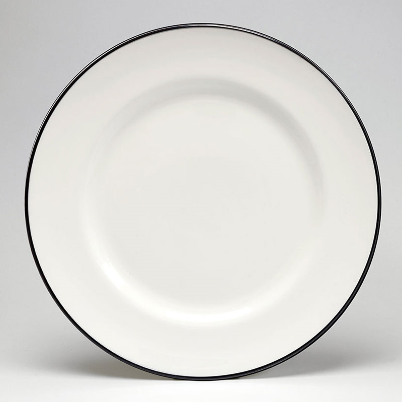 Dinner Plate, D26cm, Black Rim-0