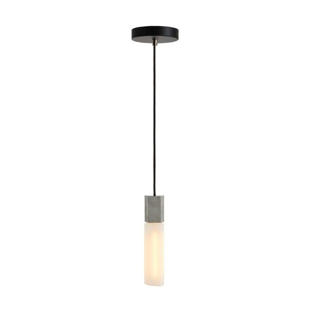 Basalt Single pendant & bulb, L300 x D5cm, Stainless Steel-1