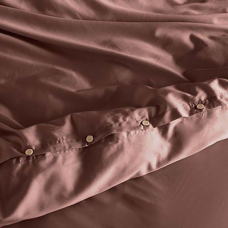 Luxe Cotton Double Duvet Cover, Rust-2