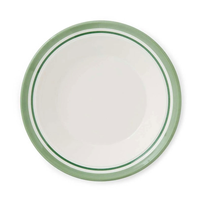 Potter's Stripe Set of 4 Soup Plates, D21cm, Green-5