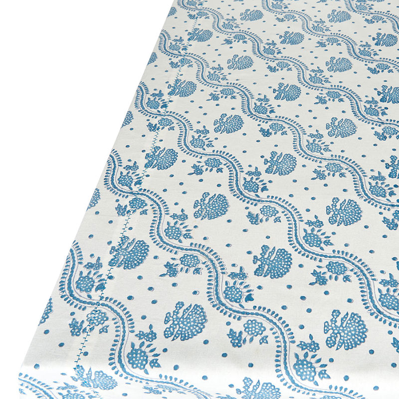 Kalee Linen Tablecloth, 170 x 250cm, Blue-3