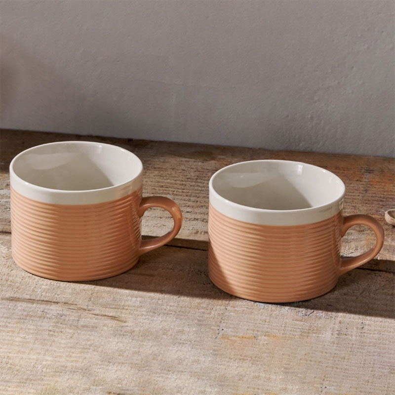 Kai Set of 2 Mugs, 350ml, Terracotta-1