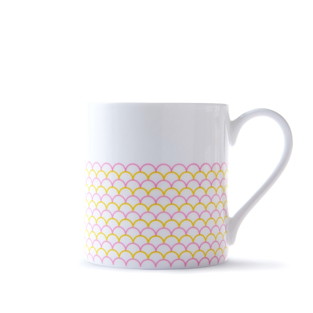 Ripple Mug, 375ml, Pink & Yellow-0