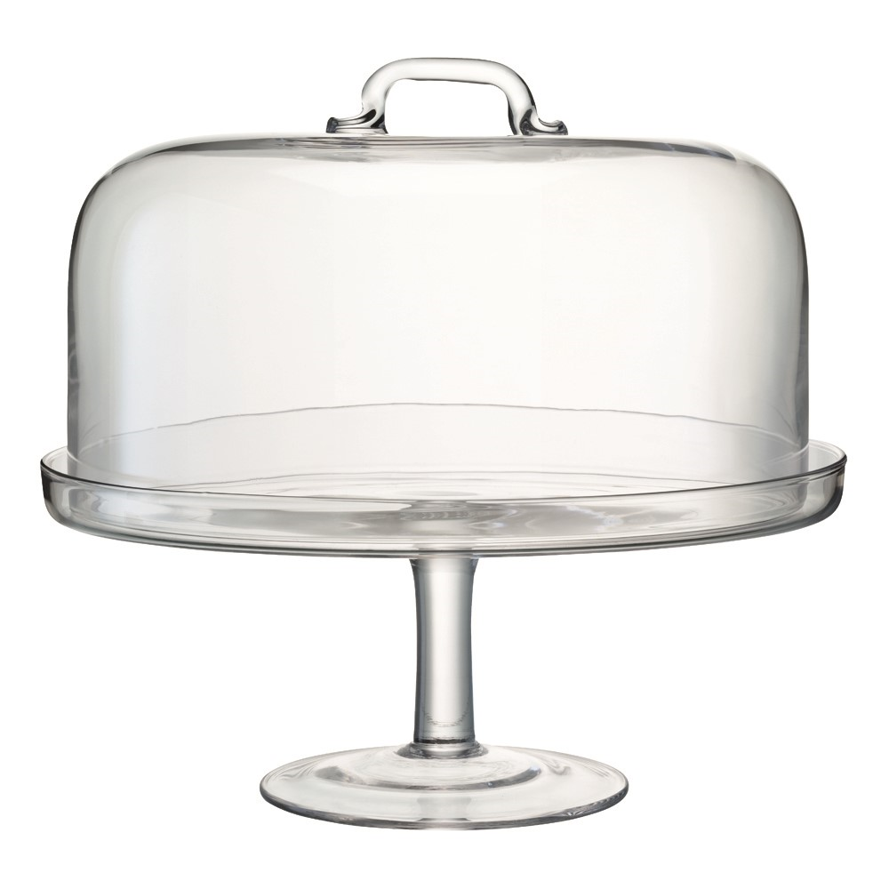 Serve Cakestand and dome, 34.5cm and 32cm, clear-1