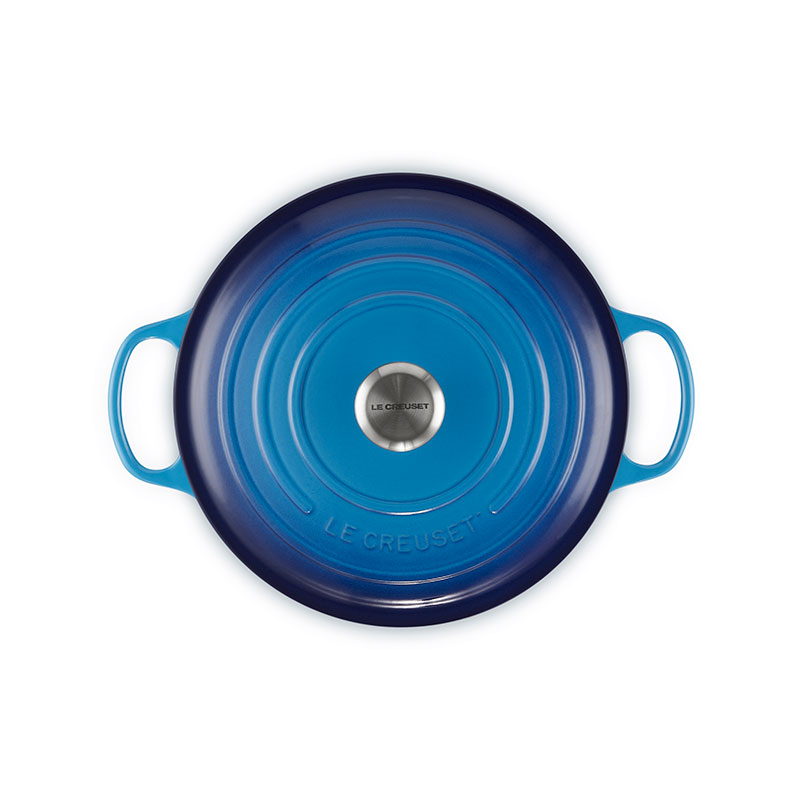 Signature Cast Iron Round Casserole, 28cm, Azure-1