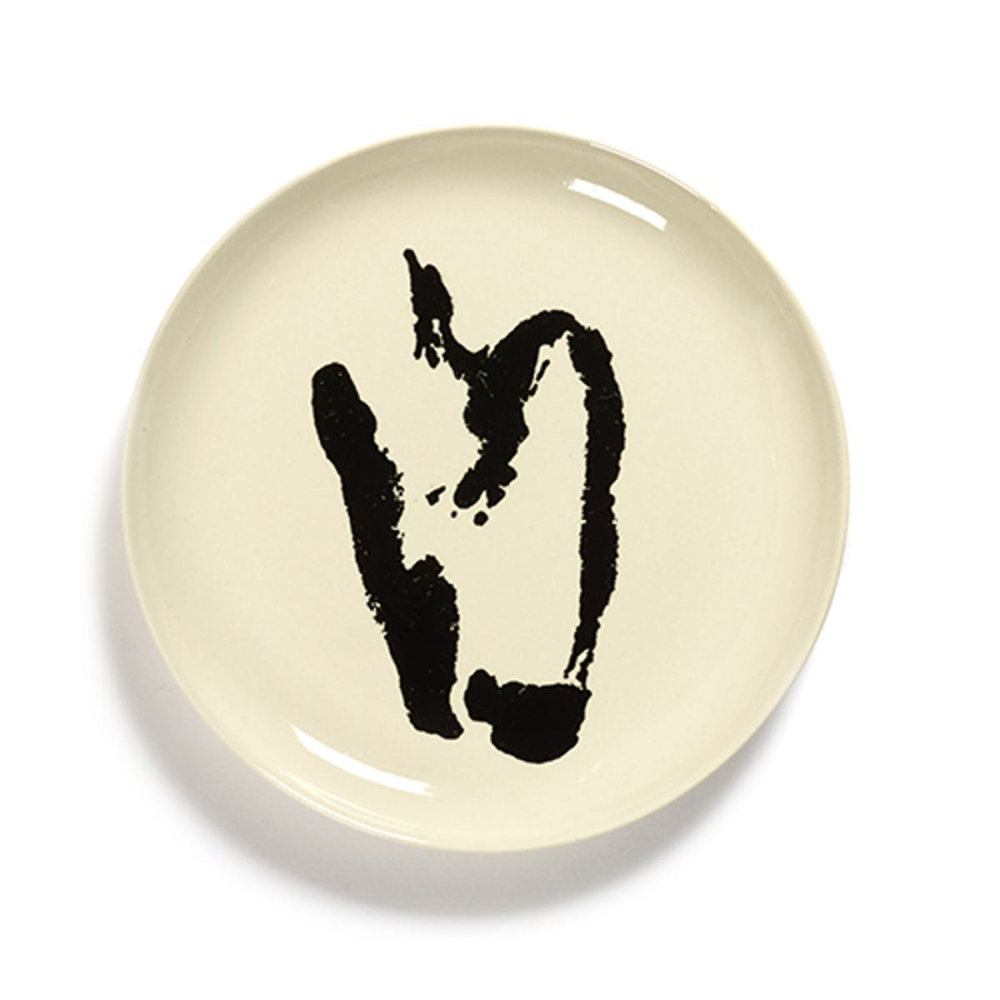 Ottolenghi, Set of 2 Medium Plates, White and Black, White-0