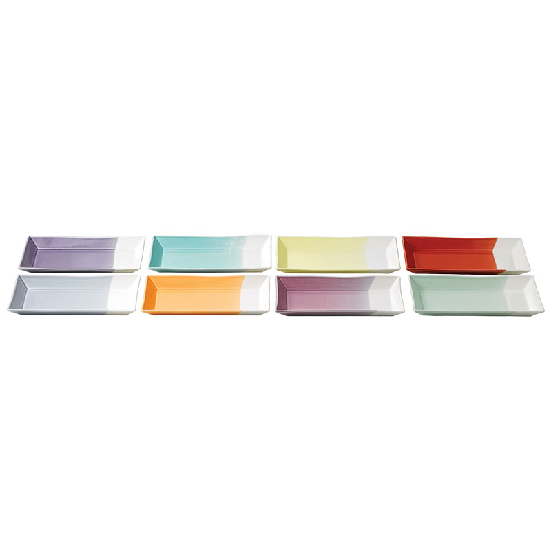 Tapas Rectangular Trays, Set of 8, Multi-0