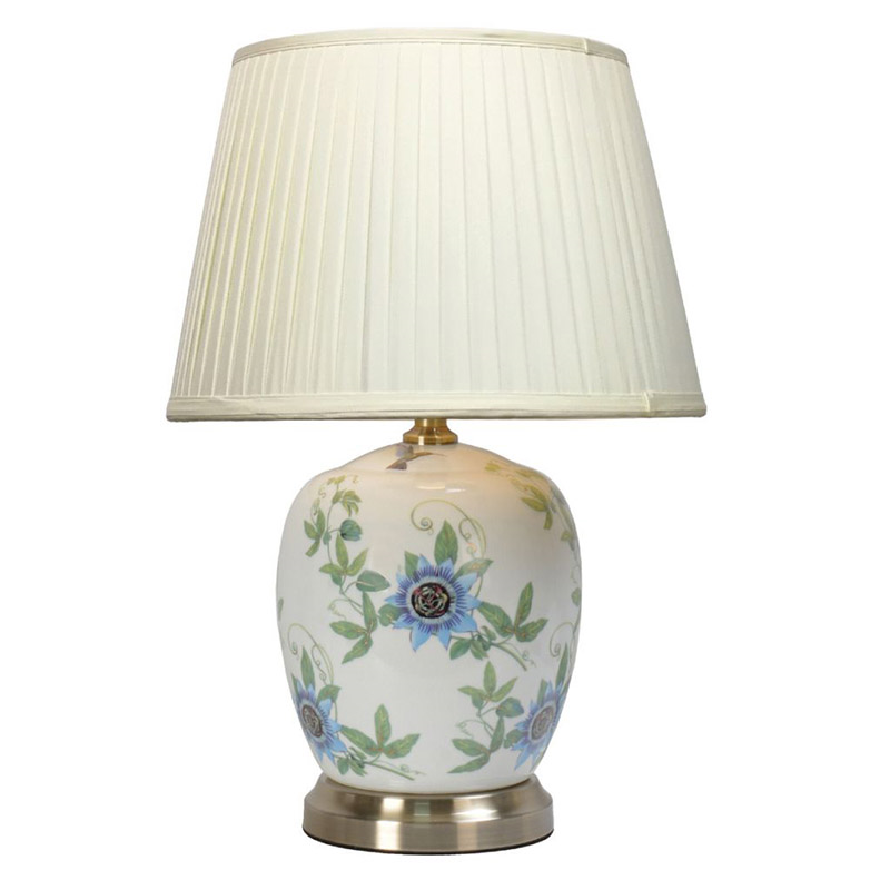 Passion Flower Table Lamp, H52cm, White-2