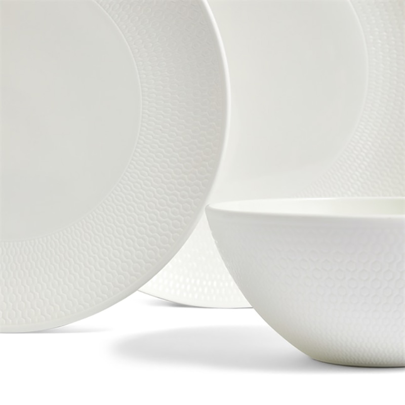 Gio 12 Piece Dinnerware Set, White-1