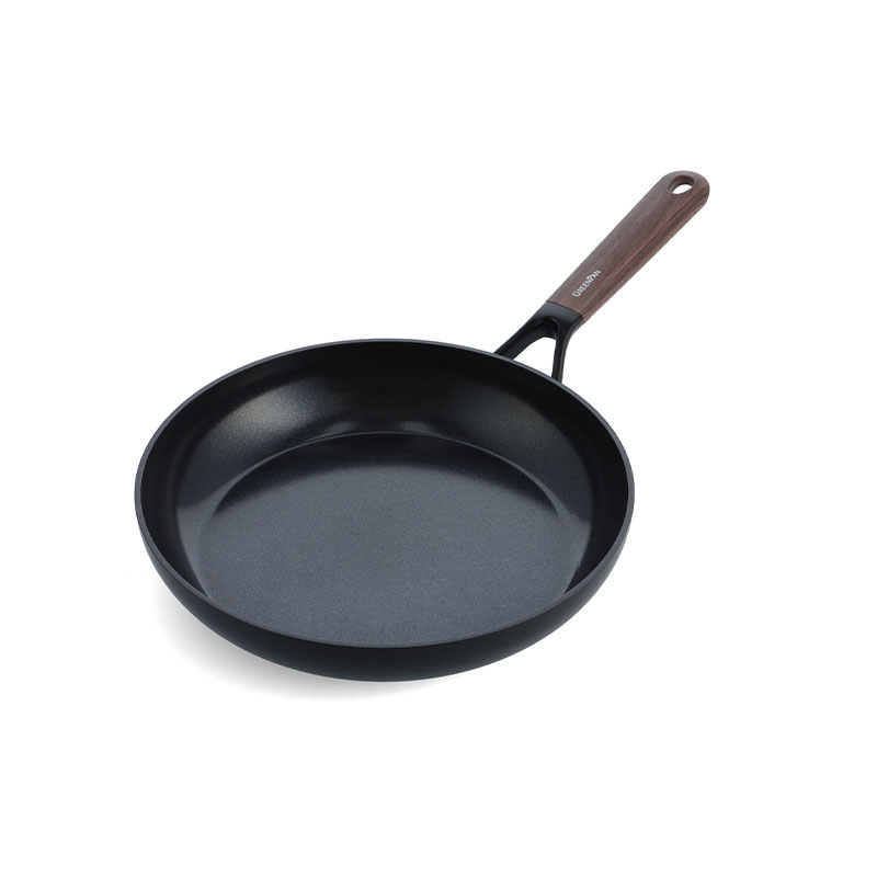 Eco-Smartshape Non Stick Frying Pan with Dark Wood Patterned Handle, 28cm, Black-0