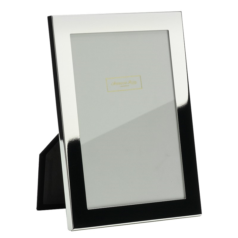 Flat Border Photograph frame, 8 x 10", silver plate with velvet back-0