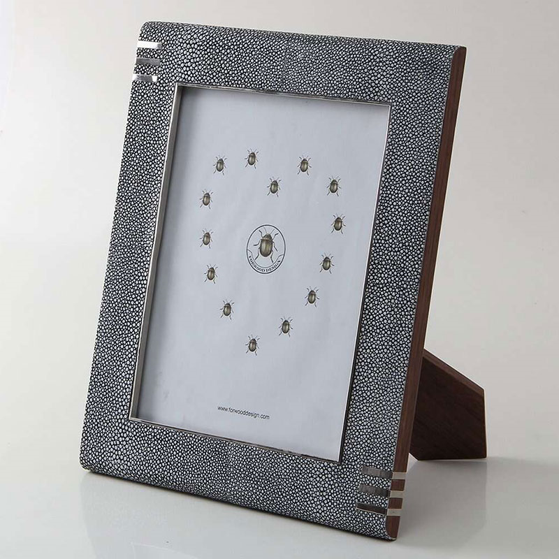 Chandler Photo  Frame, 10 x 8", Charcoal Shagreen-3