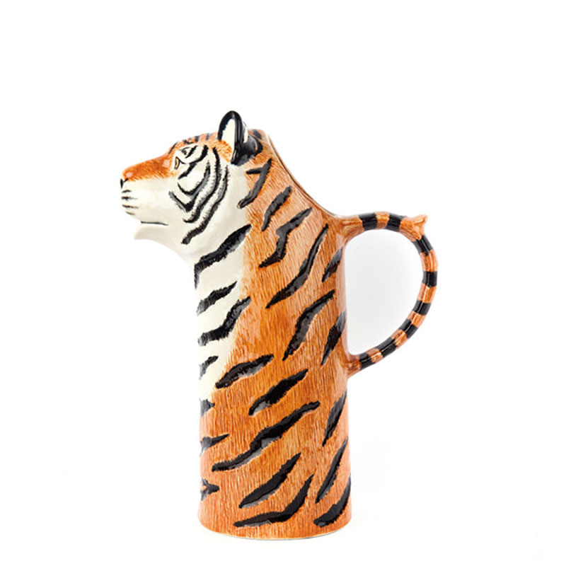 Tiger Water Jug, H25.5cm, White/Orange-1