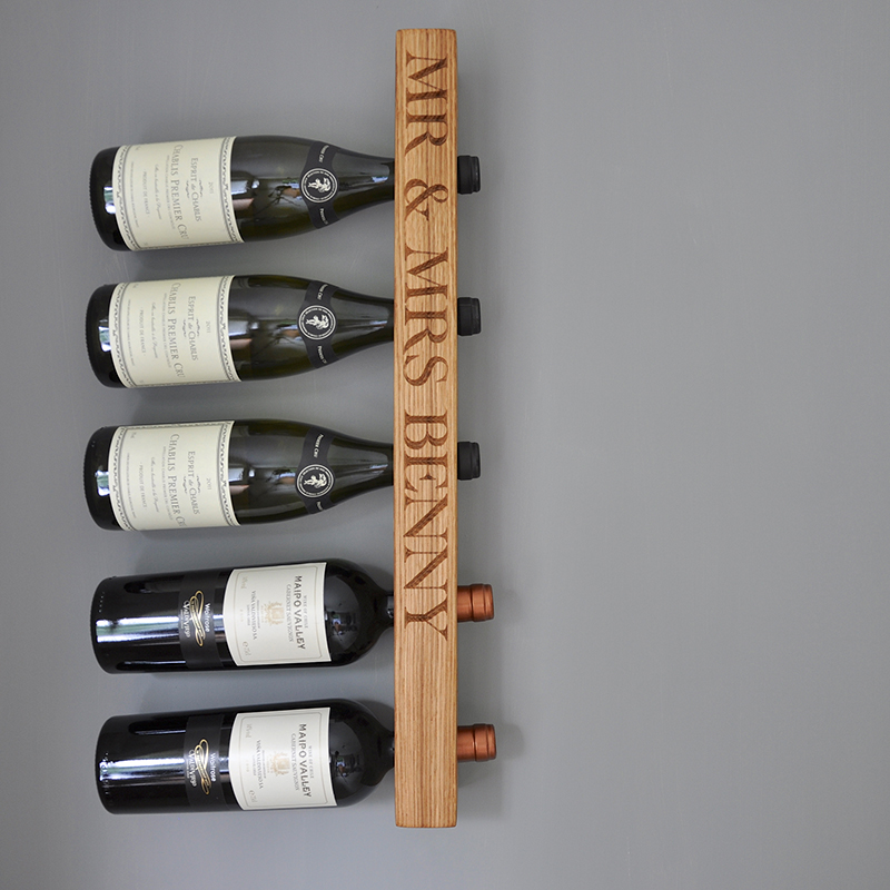 Personalised 10 Bottle Wine Rack, Oak-0