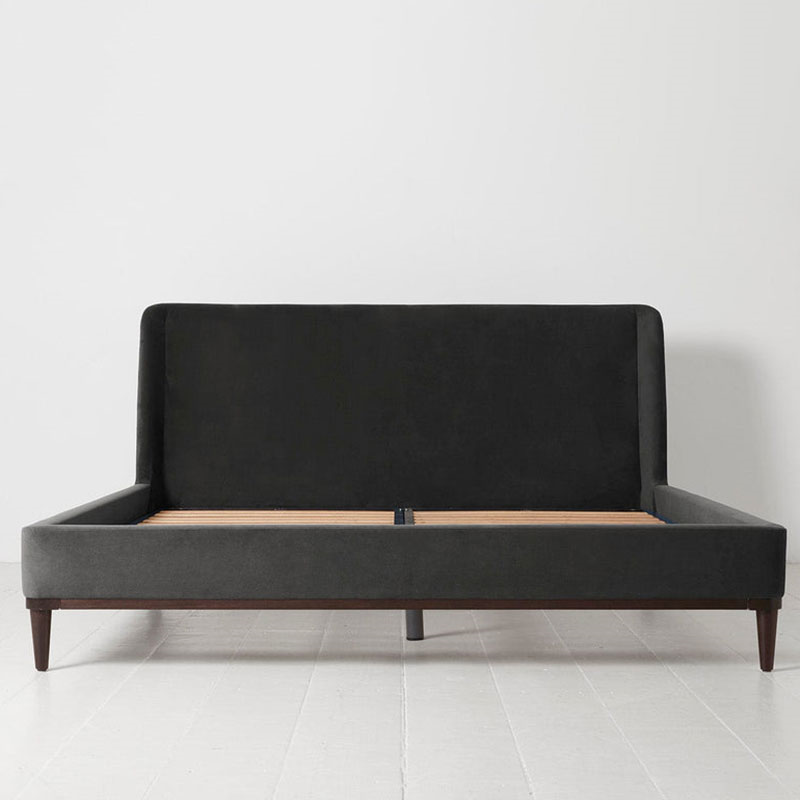 Bed 02 Velvet Super King Size Frame, Charcoal-2