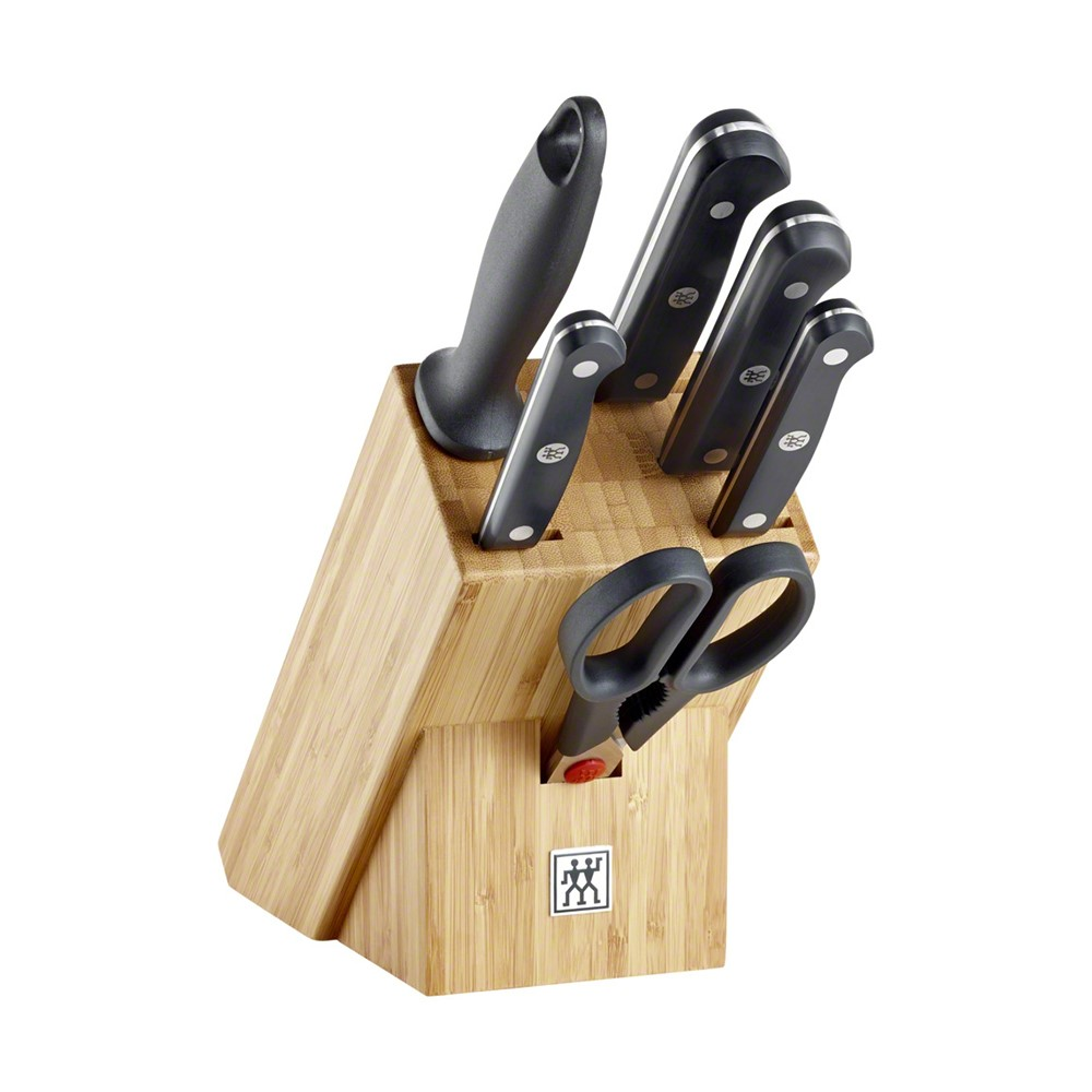 Gourmet 7 piece knife block, Bamboo-1