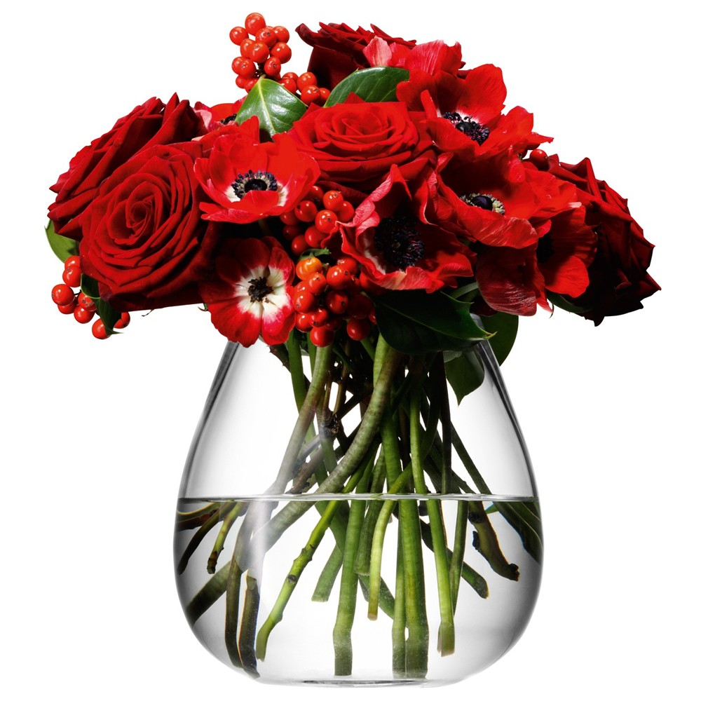 Flower Table bouquet vase, 17cm, clear-0