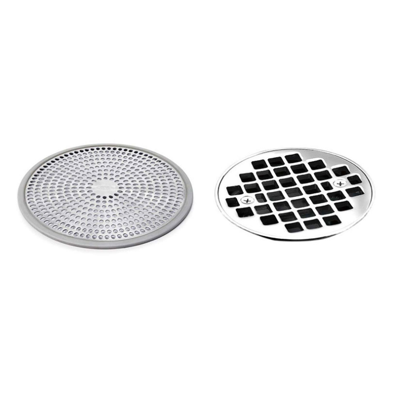 Stainless steel shower stall drain protector, Silver-2