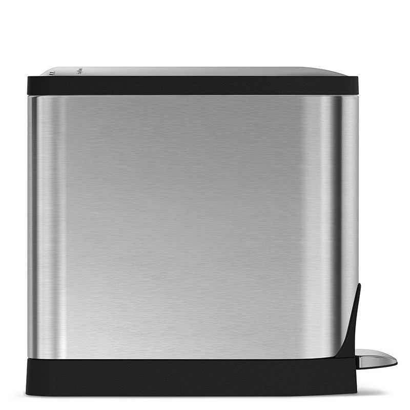 Butterfly Pedal Bin, 10L, Brushed Stainless Steel-2