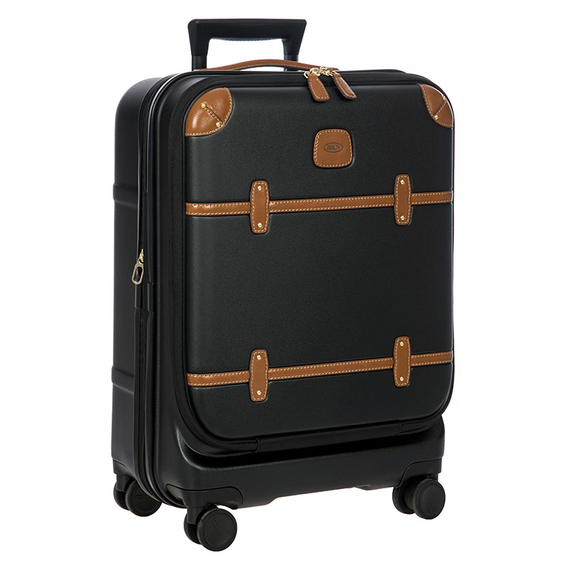 Bellagio Carry-On Suitcase with Front Pocket, H55 x L38 x W23/27cm, Black-1