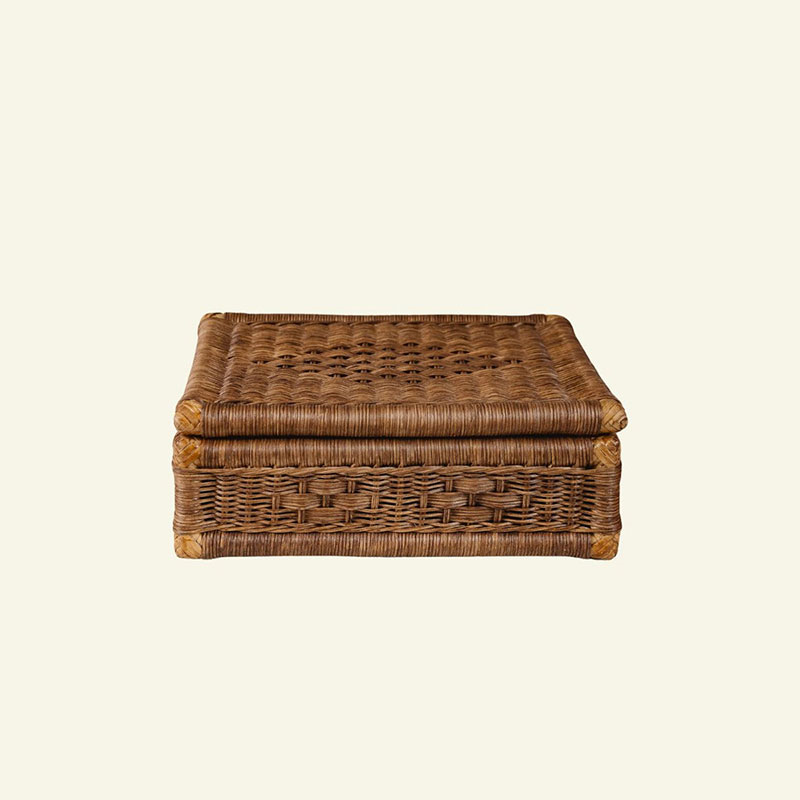 Sofie Rattan Storage Box, Teak-1