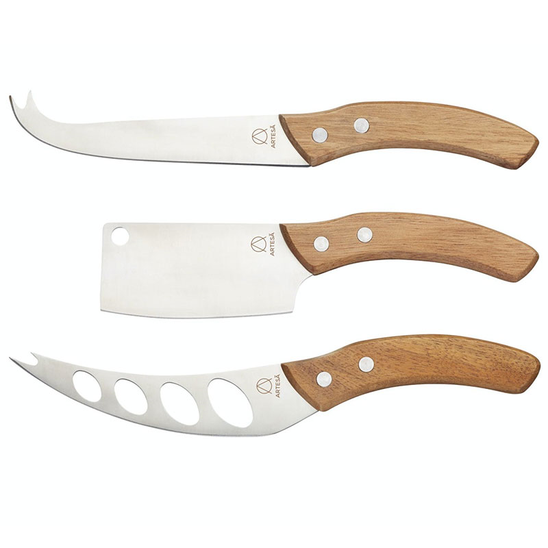 Cheese knife set, 32/32/22cm, Acacia Wood/Stainless Steel-0