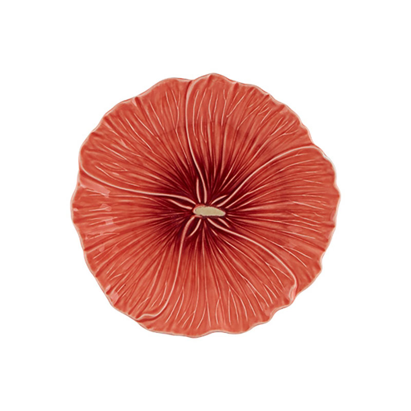 Maria Flor Hollyhock Plate, D22cm, Red-0