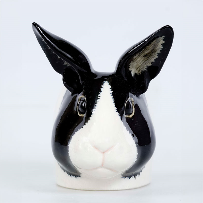 Dutch Rabbit Egg Cup, H11cm, Black & White-0