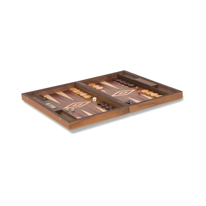 Uber Walnut Backgammon Set, Red-2