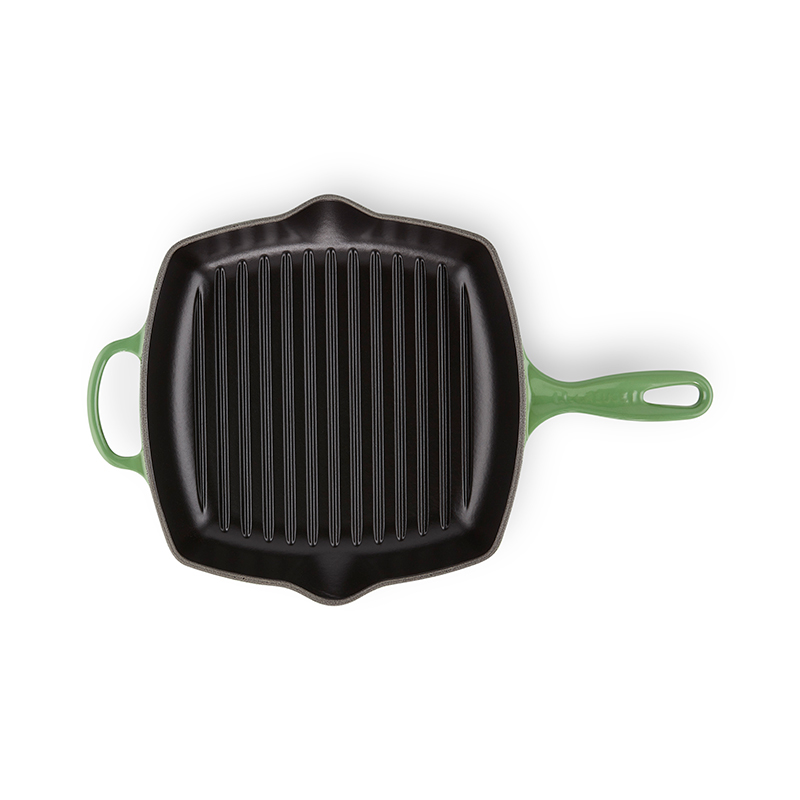 Signature Cast Iron Square Grillit, 26cm, Bamboo Green-1