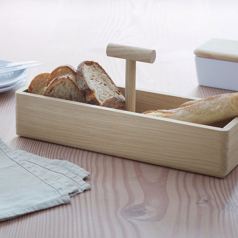 Dine Oak Bread Basket, 35 x 16cm, Oak-1