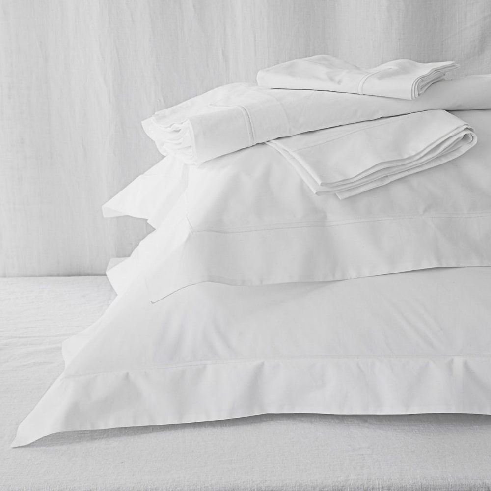 Savoy - 400 Thread Count Egyptian Cotton Double fitted sheet, W140 x L190 x D30cm, White-2