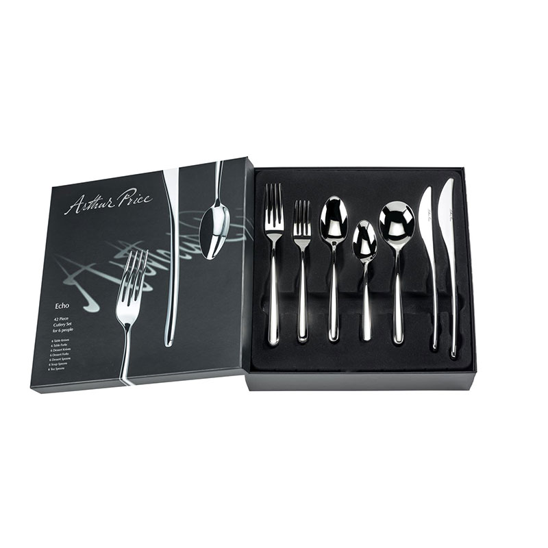 Signature Echo 56 Piece 8 Person Boxed Cutlery Set, Stainless Steel-1