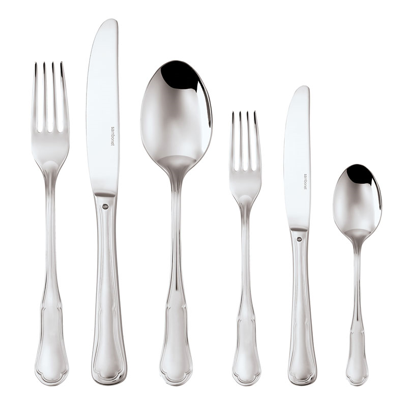 Petit Baroque 36 Piece Cutlery Set, Stainless Steel-0