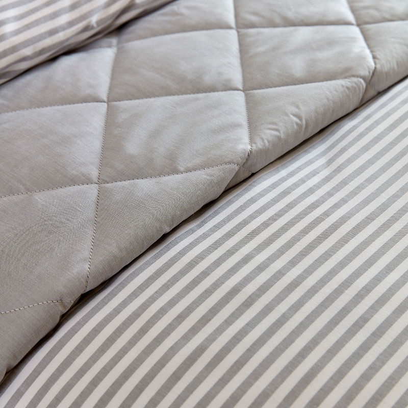 Lerwick Stripe Duvet Set, King, Silver-4