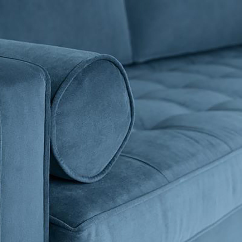 Model 02 3 Seater Velvet Sofa, Teal-4