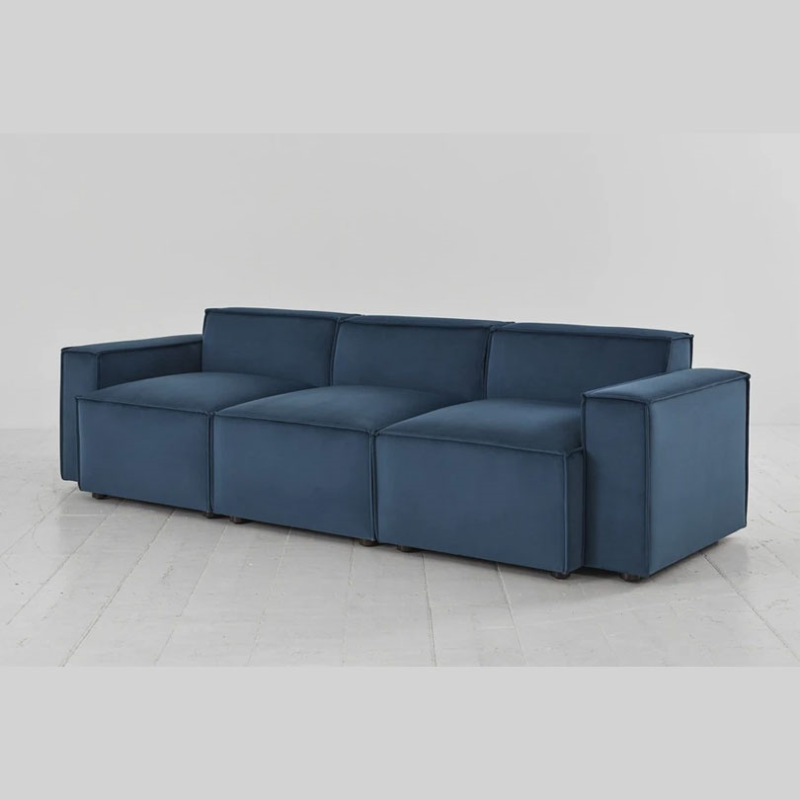 Model 03 3 Seater Velvet Sofa, Teal-2