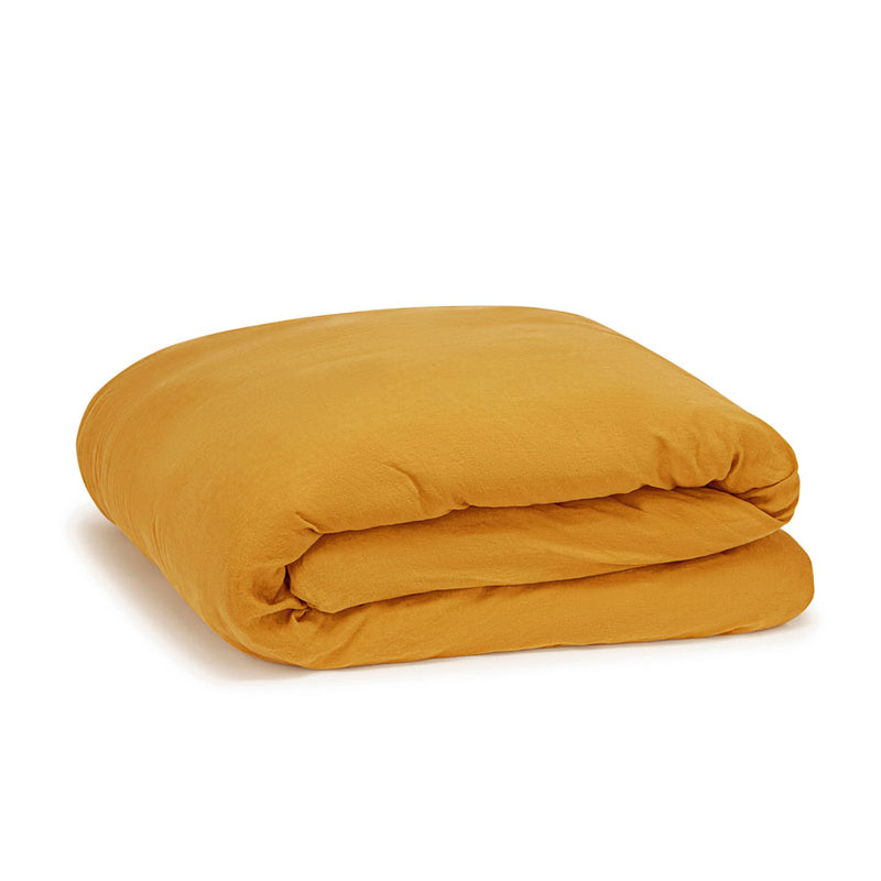 Linen Super King Duvet Cover, Ochre-2