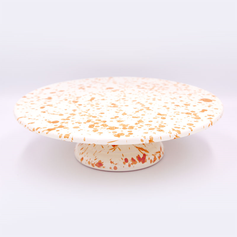 Splatter Cake Stand, D25.5cm, Burnt Orange-0